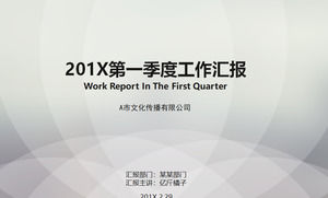 Quarterly work report PPT template with simple round overlay background
