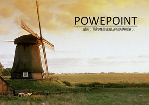 牧場風車清潔能源PPT模板