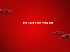 Red nubes festivo fondo chino plantilla de Año Nuevo PPT