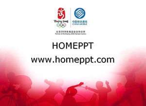 Red Olympic theme PPT template