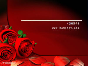 Red rose love PPT background picture