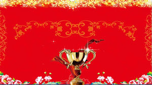 Red Trophy Awards PPT background picture