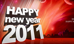 Ziua slide template descărcare roșu de Anul Nou univers