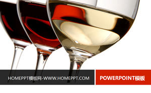 Vin rouge et la combinaison de modèle de Gobelet nourriture et de boissons diapositives
