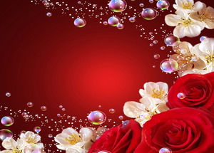 Romantic rose love background ppt