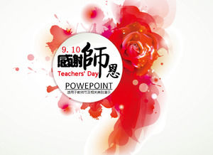 Rose ink 2014 Teacher's Day ppt template