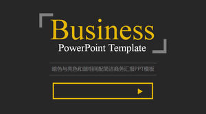 Einfache Geschäftsbericht PPT-Schablone mit schwarzem Kreisdesign auf schwarzem Hintergrund