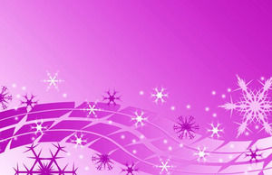 紫色の背景PowerPointのテンプレートを超える雪フレーク