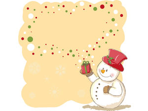 Snowman Yellow Background Border PPT Background Image
