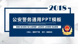 Solennel Atmosphère Bureau de la sécurité publique Poste de police Résumé de fin d'année Modèle de police PPT