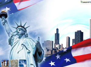 Patung Liberty - industri perjalanan USA PPT Template