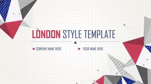 Stitching triangle retro color PPT template