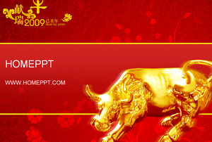 Byk Tło Rok szablonu Ox Chinese New Year PPT