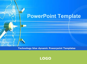 เทคโนโลยีแบบไดนามิกสีฟ้าแม่แบบ Powerpoint