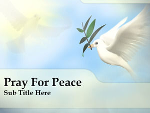 和平的PPT幻灯片鸽子模板