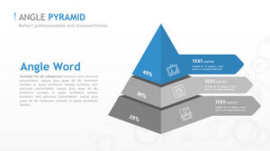 Three-layer pyramid graphic PPT template material
