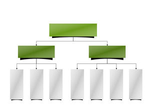 三层组织结构图幻灯片模板