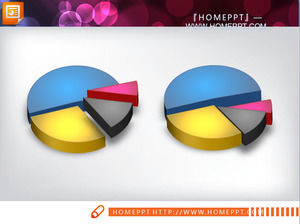 Two dynamic 3D stereoscopic PowerPoint pie images