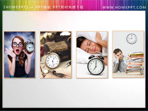 Two sets of colors and black and white with the time of the watch PPT material download