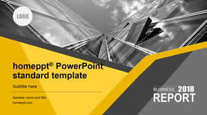 Visual impact geometric grafică de tăiere creativ de design galben gri de afaceri plat de afaceri eoliene ppt ppt șablon