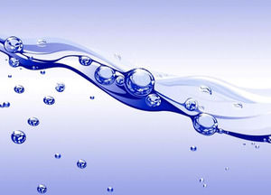 Water Stream with Bubbles powerpoint template