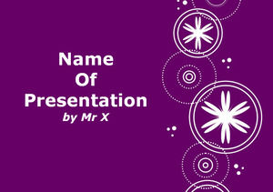 White Snowflakes over Purple Background powerpoint template
