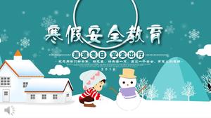 Winter holiday safety education promotion PPT template
