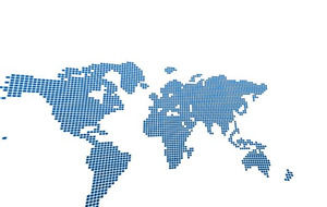 Dunia Peta Tema dengan Biru Dots powerpoint template yang