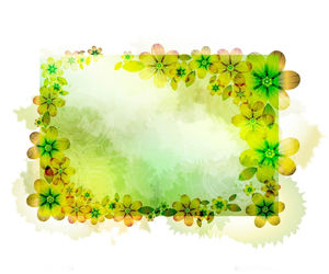 黃棕色花卉邊框PPT背景圖片