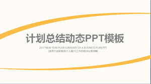Gelbe dynamische Zusammenfassung der Arbeit Zusammenfassung PPT-Vorlage kostenlos herunterladen