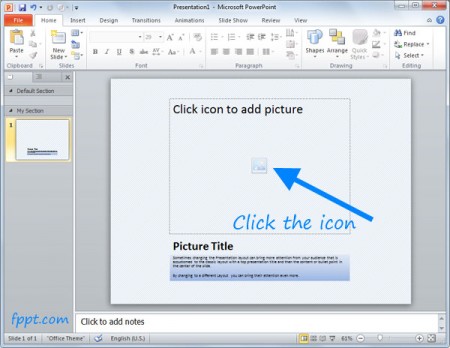 كيفية إضافة صورة في PowerPoint 2010