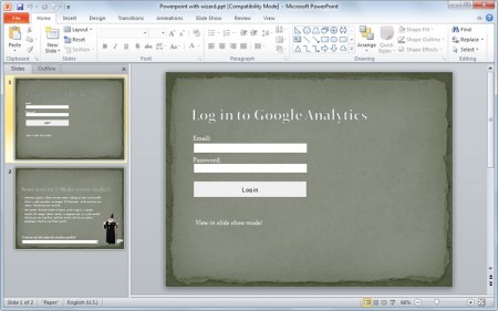 PowerPoint VBA kullanarak Google Analytics İçe