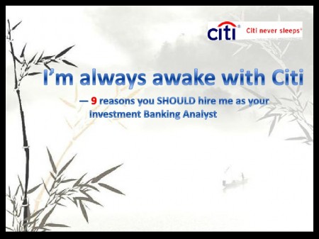 PowerPoint para cubrir papel Analista de Banca de Inversión
