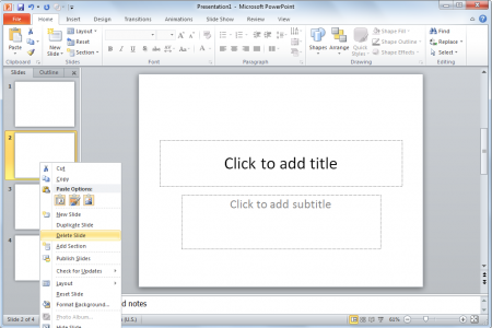 Cum de a șterge slide-uri în PowerPoint