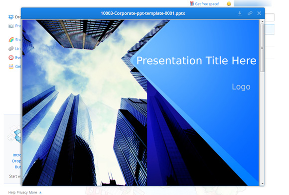 PowerPoint Viewer em Dropbox