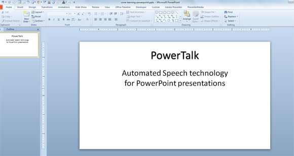 PowerTalk: Automated Speech technology for PowerPoint presentations