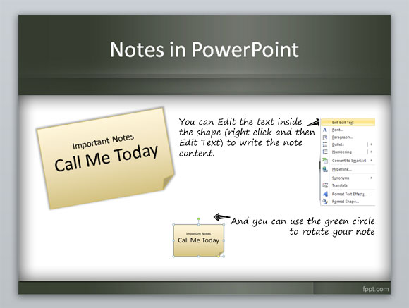 形やスタイルを使用してpowerpointで3mポストitを作成します