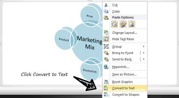 Cara Mengkonversi Diagram untuk Teks di PowerPoint 2010