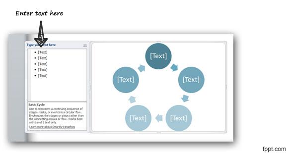 diagrama de ciclo de powerpoint