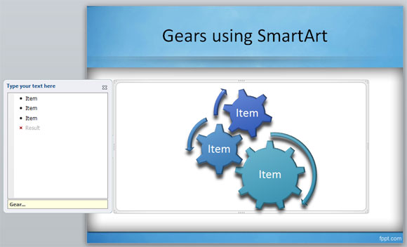 PowerPoint SmartArt kullanarak vites nasıl oluşturulur