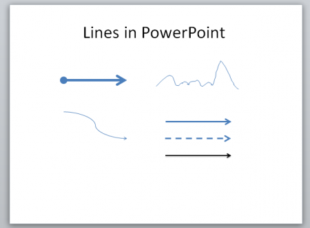 Linhas do desenho em PowerPoint