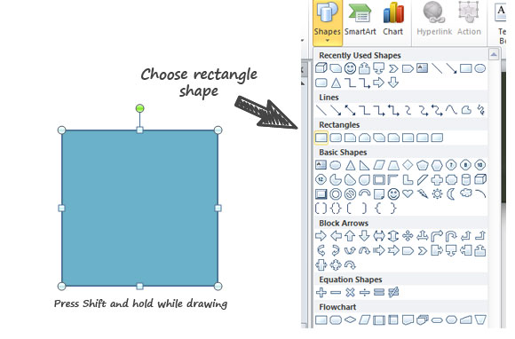 Как создать квадраты в PowerPoint