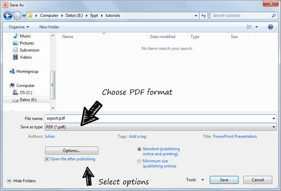 Wie als PDF in Powerpoint 2010 zu speichern