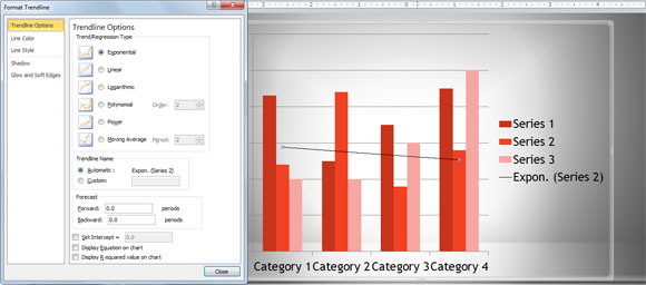 كيفية الجمع بين أنواع الرسم البياني مختلفة في PowerPoint 2010