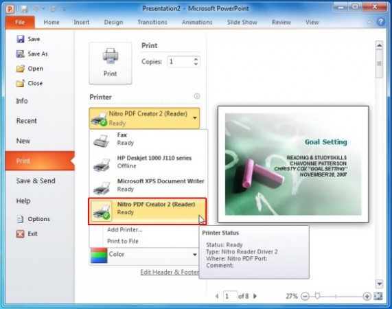 Сжать презентацию powerpoint в пдф