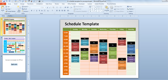 Powerpointのための無料の編集可能なスケジュールテンプレート Powerpointのための無料の編集可能なスケジュールテンプレート