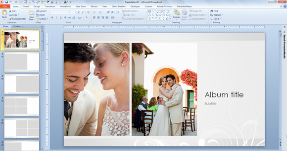 Powerpointの13のための無料のウェディングフォトアルバムテンプレート Powerpointの13のための無料のウェディングフォトアルバムテンプレート
