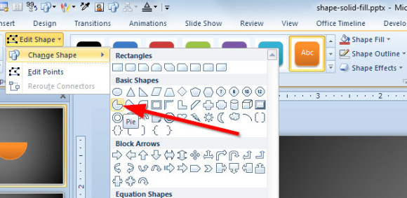 Как нарисовать полукруг в powerpoint
