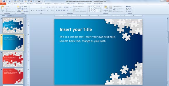 piesă de puzzle powerpoint