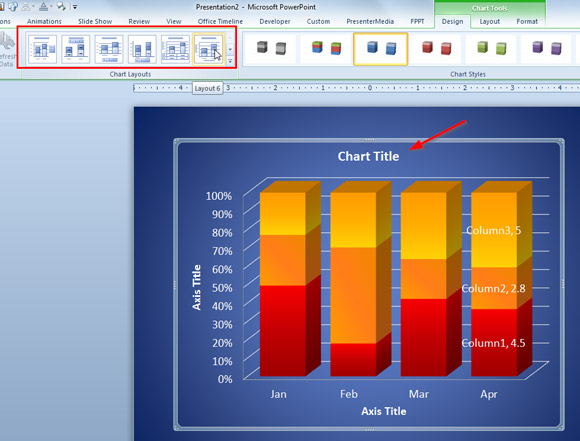 Как изменить данные в презентации powerpoint диаграмма